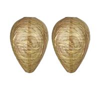OUDQFCJ 2 Unidades Nido de Avispas Falso, Repelente de Avispas, Trampa para Avispas Exterior, Impermeable, Resistente al Clima, Fácil de Colgar, Antihumedad, Nido Decorativo para Jardín y Balcón