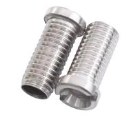 OUDQFCJ 2 unidades tornillo hueco de acero inoxidable para válvulas de cesta de colador, compatible con fregaderos de cocina y accesorios de fregadero, para lavabo (M12 x 30 mm, 30 mm) (plateado)