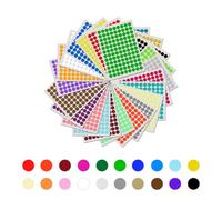 OUDQFCJ 20 Piezas Pegatinas, Etiquetas Autoadhesivas, Redondo Etiquetas de Codificación para Calendarios Manual de Oficina, Surtidos, Pegatinas Redondas (15mm) (Multicolor)