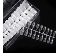 OUDQFCJ 240 pcs Uñas Postizas Uñas Postizas Cortas De Almendra Uñas Postizas De Cobertura Total