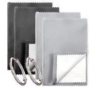 OUDQFCJ 4 Piezas Paño pulidor de Plata, limpia plata gamuza,paño pulidor de Plata paño Limpiador de Joyas de Plata de Doble Cara, para Joyas de Plata de Ley, Oro