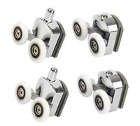 OUDQFCJ 4 Piezas Rodamientos de mampara corredera de ducha doble,ducha,mampara ducha ruedas,Rodillos de Recambio para Las Puertas,Ruedas de Baño,Puertas de Cabinas de Ducha