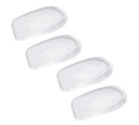 OUDQFCJ 4 Uds Almohadillas de Talón Silicona Gel Elevadores de Talón Plantillas para Tendón de Aquiles Hombres Mujeres Diferentes Longitudes y Alturas (1cm) (Transparente)