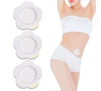 OUDQFCJ 50 unidades Paquete de Aceite de Ricino Autoadhesiva, Alta Absorción de Agua, Envoltura Aceite Ricino para Ombligo, Castor Oil Pack Wrap, A Prueba de Agua y Aceite, Aceite No Incluido (Blanco)