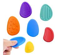 OUDQFCJ 6 Piezas Pierre sensorielle en silicone, jouet fidget, jouet pour autisme, jouets de stimulation pour soulager le stress, aides à la coordination œil-main et à l'autisme