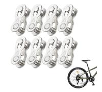 OUDQFCJ 8 pares Conectores de Cadena Bicicleta, Eslabón Perdido de Bicicleta, Eslabón de la Cadena de Bicicleta, Acoplamiento Rápido Reutilizable, Eslabones de Acero