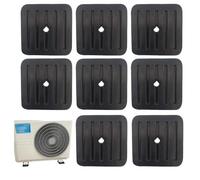 OUDQFCJ Amortiguadores de aire acondicionado, 8 piezas, silentblock aire acondicionado, vibraciones de goma, almohadilla resistente a impactos, aisladores de vibración para unidades de CA (Negro)