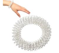 OUDQFCJ Anillo de Masaje para Muñeca Alivio del Dolor Pulsera de Acupresión Set de Masaje con Anillos Sensoriales Puntiagudos (Plata)