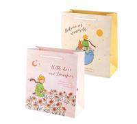 OUDQFCJ Bolsa de Regalo con Asa 'Bienvenido al Mundo' para Bebé, Babyparty y Baby Shower, Incluye Papel de Seda Amarillo (21x10x25cm)