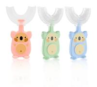 OUDQFCJ Cepillo de Dientes Infantil, 4 piezas, Forma U, Cerdas silicona suave, Cuidado oral 360°, Masaje encías, Limpieza completa, Dental Manual para Bebés y Niños (2-6 años) (Cuatro colores)