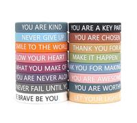 OUDQFCJ Pulseras Motivacionales de Silicona con Frases Positivas (16 piezas), Regalos Inspiradores para Adolescentes, Estudiantes y Colegas