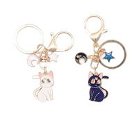 OUDQFCJ Sailor Moon Llavero Set - Llavero Anime con Figura de Gato & Encanto Mágico para Bolsa, Móvil, Coche - Regalo Perfecto para Fans de Sailor Moon y Amantes de los Gatos