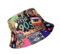 OUDQFCJ Sombrero Pescador Bucket Hat Retro Estilo 80s 90s para Hombre y Mujer Accesorio Vintage Hip Hop
