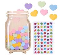 OUDQFCJ Tabla de Recompensas para Niños Sistema de Recompensas como Refuerzo Positivo Tabla para Niños y Niñas con Pegatinas de Estrellas (Corazones)