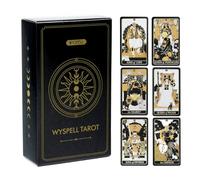 OUDQFCJ Tarjetas de tarot Oracle, plataforma adivinación del destino 78, baraja en español, juego oráculos místicos, lecturas espirituales y entretenimiento fiesta, compacto y portátil (10,3 x 6 cm)