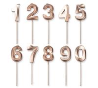 OUDQFCJ Velas Cumpleaños, Números del 0 al 9, Velas de Cumpleaños Divertidas, Velas Bengala Tarta, Aniversario, Fiesta Temática, Número 0-9 para Elegir (5 cm) (Champagne Gold)