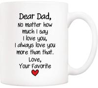 Oudrspo 2 regalos divertidos para el día del padre, querido papá, no importa cuánto te diga que te amo, te amo más que eso. Amor, tu taza de café favorita, taza de padre de hija e hijo, 11 oz