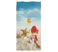 Oudrspo 3D Beautiful Summer Beach Starfish Shells Toys Print Toallas de Mano absorbentes Suaves para Invitados para baño, Hotel, Gimnasio y SPA