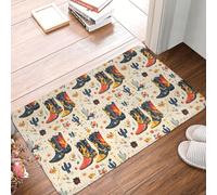 Oudrspo Alfombras de baño con Estampado de Botas Vaqueras del Oeste, Lavables a máquina, alfombras de Ducha para baño, alfombras de baño Antideslizantes y absorbentes de 16x24 Pulgadas.