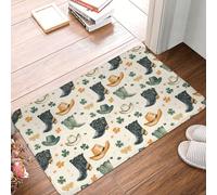 Oudrspo Alfombras de baño con Estampado de Botas Vaqueras Kawaii, Lavables a máquina, alfombras de Ducha para baño, alfombras de baño Antideslizantes y absorbentes de 16x24 Pulgadas.
