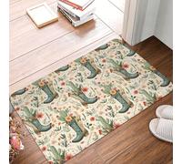 Oudrspo Alfombras de baño con Estampado de Botas Vaqueras y Cactus del Oeste, Lavables a máquina, alfombras de Ducha para baño, alfombras de baño Antideslizantes y absorbentes de 16x24 Pulgadas.