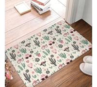 Oudrspo Alfombras de baño con Estampado de Cactus del Oeste, Lavables a máquina, alfombras de Ducha para baño, alfombras de baño Antideslizantes y absorbentes de 16x24 Pulgadas.