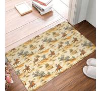 Oudrspo Alfombras de baño con Estampado Retro de Vaquero del Oeste, Lavables a máquina, alfombras de Ducha para baño, alfombras de baño Antideslizantes y absorbentes de 16x24 Pulgadas.