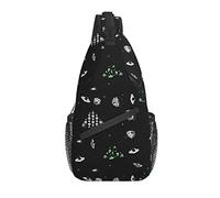 Oudrspo Aliens Pattern Sling Bag Casual Bandolera Bandolera UFO Mochila Pecho Mochila para Viajes Deporte Senderismo Gimnasio