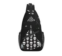 Oudrspo Aliens Pattern Sling Bag Casual Bandolera Bandolera UFO Mochila Pecho Mochila para Viajes Deporte Senderismo Gimnasio