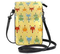 Oudrspo Animal Fox Crossbody Phone Purse Small Mini Shoulder Bag Cell Phone Pouch Leather Wallet Best Gift for Valentines Day,Anniversary,Birthdays