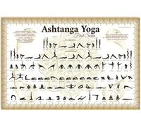 Oudrspo Ashtanga Yoga Primera Serie Letreros de Metal Yoga Conocimiento Impresión Pósters Yoga Estudio Enseñanza Referencia Hogar Club Sala de estar Arte de la Pared Decoración 8x12 pulgadas