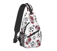 Oudrspo Balones de fútbol Porterías con estrellas Bolsas de pecho Crossbody Sling Bag Viaje Senderismo Mochila Casual Hombro Daypack para fanáticos del fútbol Mujeres Hombres