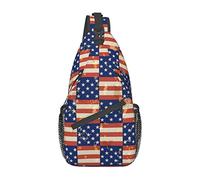 Oudrspo Bandera Americana Estrellas Bolsos cruzados Mujeres Hombres Cruz Pecho Bolsa Ajustable Sling Mochila Bolso De Hombro Para Ciclismo Viajes Deporte Senderismo