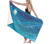 Oudrspo Baño Grande, Suave y liviano, Cielo Nocturno con Luna Llena Tema de astronomía Puntos Rayas Remolinos, Toalla de Playa para Viajes en hoteles Familiares Deportes de natación