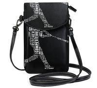 Oudrspo Baseball Batter Hits The Ball Crossbody Phone Purse Small Mini Shoulder Bag Cell Phone Pouch Leather Wallet Best Gift for Anniversary,Birthdays