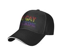 Oudrspo Be Gay, Do Crime Pride Flag LGBT Sandwich Dad Casquette Ajustable para Hombres y Mujeres, Color Negro