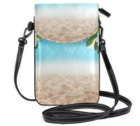 Oudrspo Beach and Blue Sky Crossbody Phone Purse Small Mini Shoulder Bag Cell Phone Pouch Leather Wallet Best Gift for School Starts,Birthdays