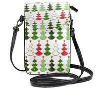 Oudrspo Beautiful Colorful Christmas Trees Crossbody Phone Purse Small Mini Shoulder Bag Cell Phone Pouch Leather Wallet for Women Girls