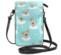 Oudrspo Blue Cute Koala Crossbody Phone Purse Small Mini Shoulder Bag Cell Phone Pouch Leather Wallet Best Gift for Valentines Day,Anniversary,Birthdays