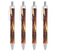 Oudrspo Bolígrafo retráctil Demon & Lady de 0,5 mm, escritura suave, tinta negra, punta de bola, accesorios para tomar notas en la oficina, 4 unidades