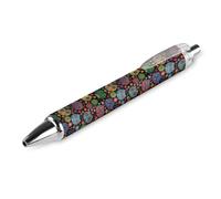 Oudrspo Bolígrafos negros de calavera de azúcar de gato, bolígrafo de gel de escritura suave, retráctil, punta fina de 0,5, para escuela, oficina, gato, azúcar, calaveras, 4 unidades