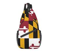 Oudrspo Bolsa bandolera antirrobo, para bandera de Maryland, mochila bandolera impermeable, mochila informal ligera para viajes y deportes
