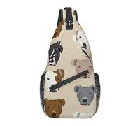 Oudrspo Bolsa bandolera antirrobo, para cabezas de Pitbull, mochila bandolera impermeable, mochila informal ligera para viajes y deportes