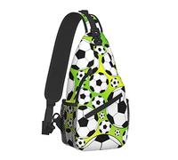 Oudrspo Bolsas de pecho de fútbol Crossbody Sling Bag viaje senderismo mochila casual hombro Daypack para fanáticos del fútbol mujeres hombres