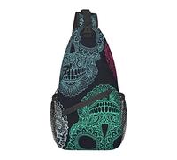 Oudrspo Bolso bandolera antirrobo, para estilo calavera, mochila bandolera impermeable, bolso de pecho, mochila informal ligera para viajes y deportes