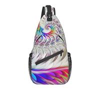Oudrspo Bolso bandolera antirrobo, para tinte de corbata colorido, mochila bandolera impermeable para el pecho, mochila informal ligera para viajes y deportes