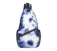 Oudrspo Bolso bandolera antirrobo, para tinte de corbata en espiral azul, mochila bandolera impermeable para el pecho, mochila informal ligera para viajes y deportes