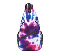 Oudrspo Bolso bandolera antirrobo, para tinte de corbata morado en espiral colorido, mochila bandolera impermeable para el pecho, mochila informal ligera para viajes y deportes