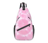 Oudrspo Bolso bandolera antirrobo, para tinte de corbata rosa, mochila bandolera impermeable para el pecho, mochila informal ligera para viajes y deportes