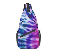 Oudrspo Bolso bandolera con eslinga en el pecho, mochila de hombro impermeable antirrobo, mochila informal para deportes, gimnasio, yoga, para tinte de corbata en espiral púrpura colorido
